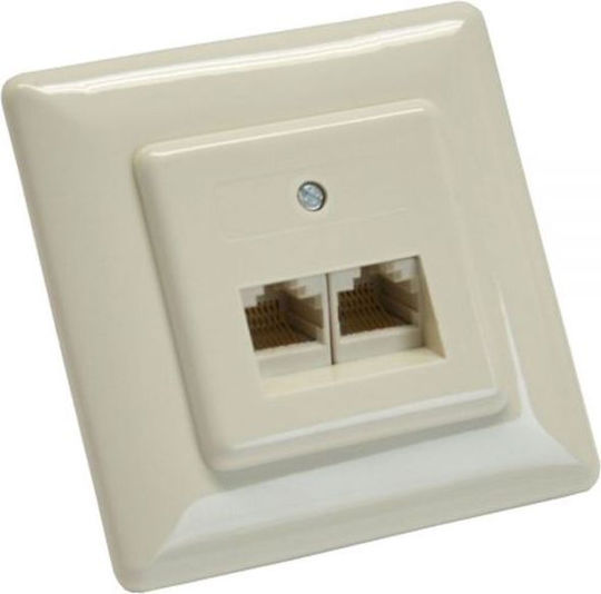 InLine Priză de Rețea Externă Simplă RJ45 în Culoare Albă 69989C