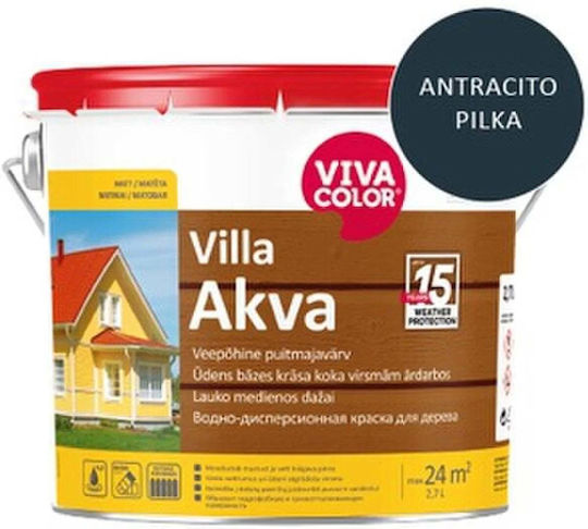 VivaColor Plastic Paint for Exterior Use Akva Grey 2.7lt