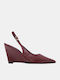 Spitze Zehe Pumps mit Burgundischem Absatzhöhe