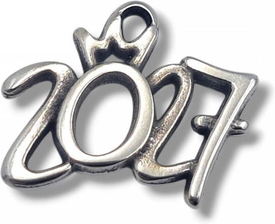 Metallic Crown "2027" Silver 18x20mm 5pcs