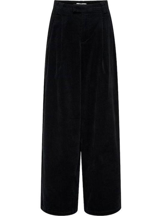 Breite Damen Hochgeschnittene Zeichenfolge Pantaloona in Breite Bein Stil Schwarz
