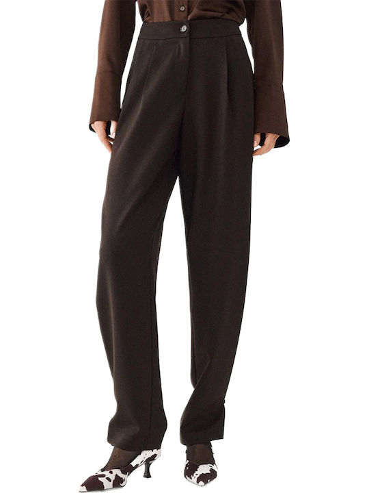 Access Women's High Rise Fabric Trousers Brown