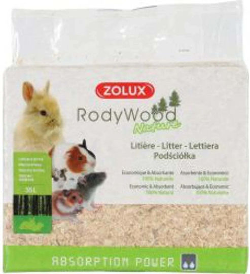 Zolux Rodywood Nature Substrat Așchii De Lemn Pentru Iepuri Rozătoare 35 L