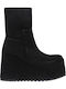 Wildleder Stiefeletten Damen mit Hohem Absatz Schwarz