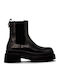 Women's Combat Boots with Mid Heel Black