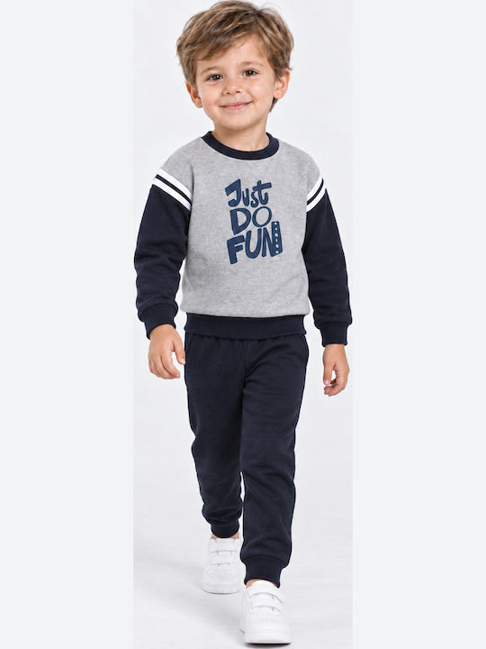 Kids Sweatpants Set With Top Grey/Black