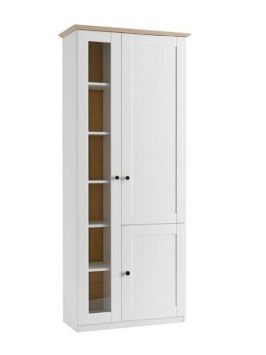 Bücherregal mit LED 105 Matt Weiß 83x38x201cm