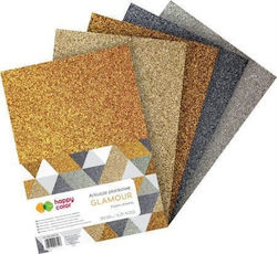 Happy Color Αφρώδες Χαρτί Glitter A4 5 Φύλλα Χρυσό Happy Color Αφρώδες Χαρτί Glitter A4 5 Φύλλα Χρυσό