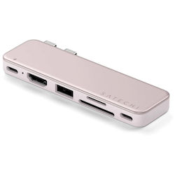 Satechi Snap USB-C Docking Station With 4K PD Pink Satechi Snap USB-C Docking Station With 4K PD Pink