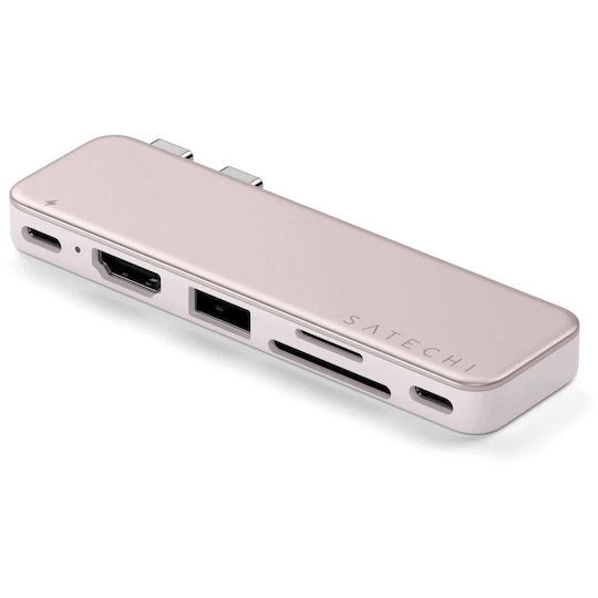 Satechi Snap USB-C Docking Station With 4K PD Pink