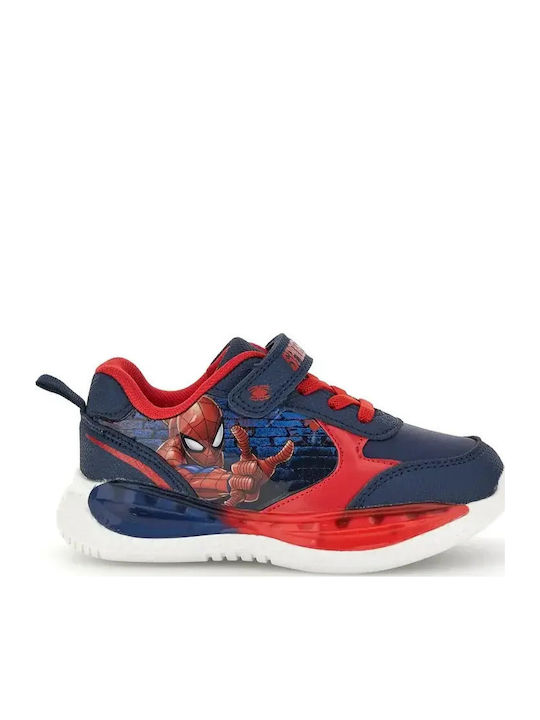 Kids Sneakers with Hoop & Loop Closure & with Lights Red