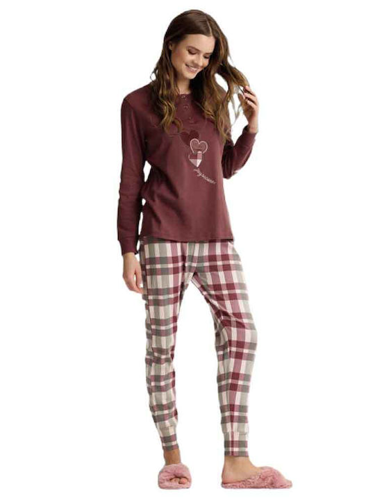 Infiore Winter Women's Pyjamas Set Burgundy