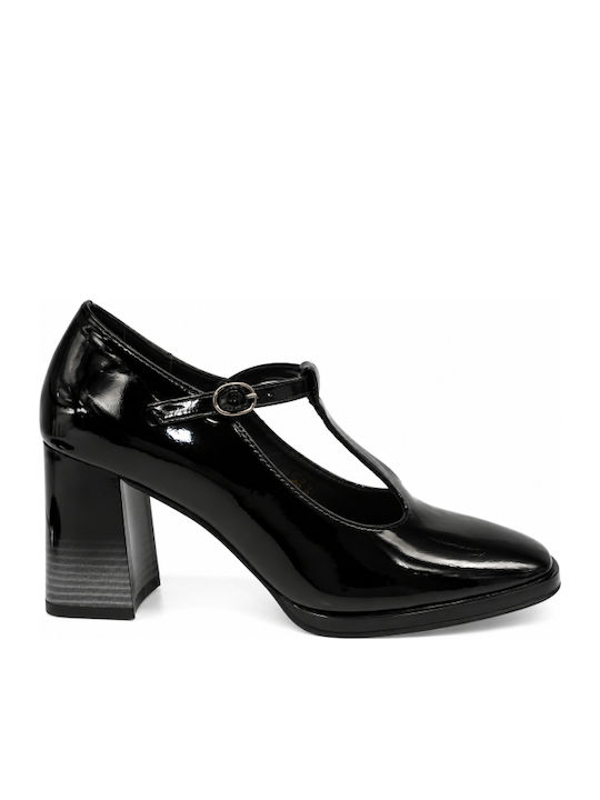 Pumps Mit Chunky Mittlerem Absatz Schwarz