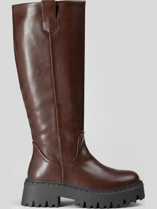 Damenstiefel mit Mittelhohem Absatz Braun