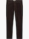 Men's Chino Elastic Slim Fit Trousers Dark Brown