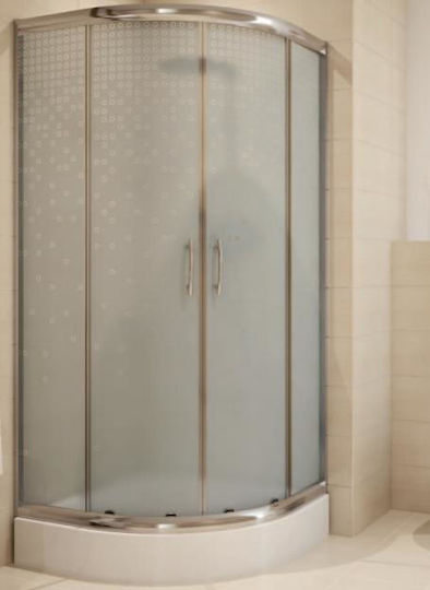 Cersanit Semicircular Shower Cabin with Sliding Door 90x167cm Chrome