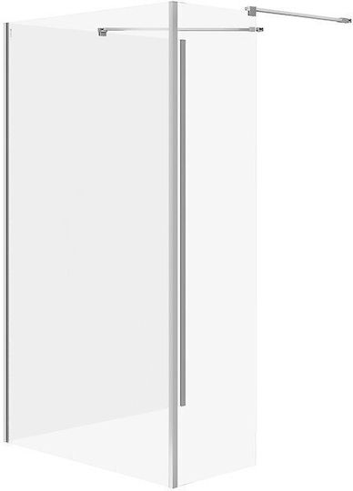 Cersanit Duschkabine mit Schiebetür 90x30x100cm Klarglas Chrom