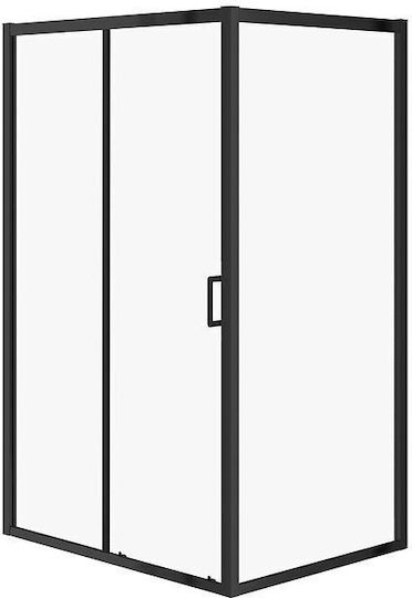 Cersanit Shower Cabin for Shower with Sliding Door 120x90x190cm Mat Black