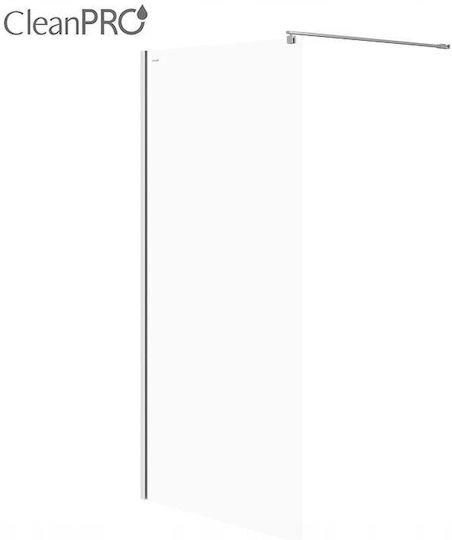 Cersanit Feste Seite für Dusche 100x200cm Klarglas Chrom