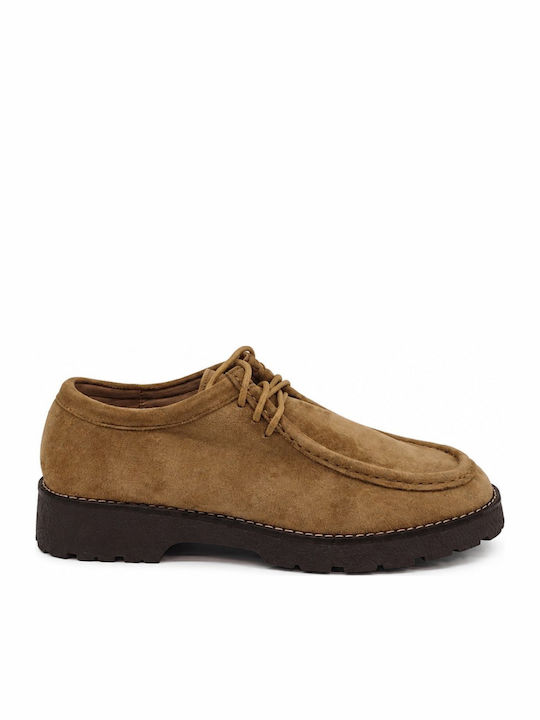 Wildleder Damen Mokassins in Khaki Farbe