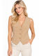 Women's Beige Vest WL-72830-27VE-Beige