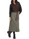 Leather Midi Brown Skirt