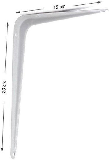 JetWorld Heavy-Duty Shelf Corner Made of Metallic in White Colour 150x200mm
