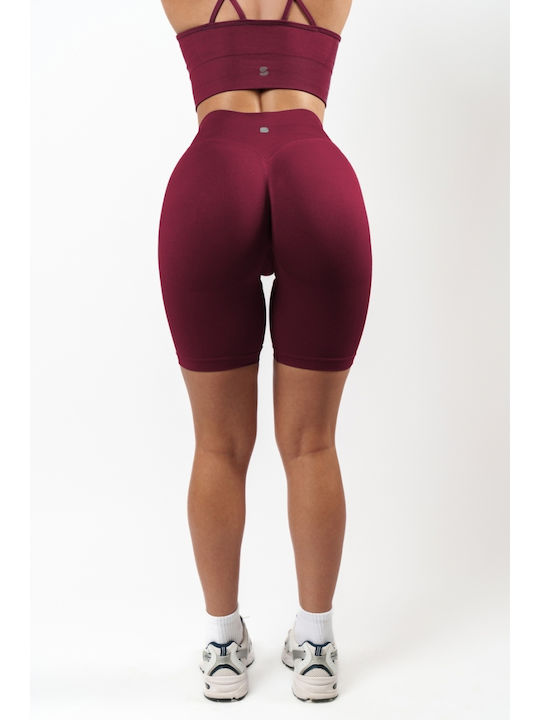 Bike Leggings Push Up Seamless Burgundy