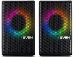 Sven G342 Компютърни говорители 2.0 с RGB осветление и Bluetooth Мощност 8W Черни