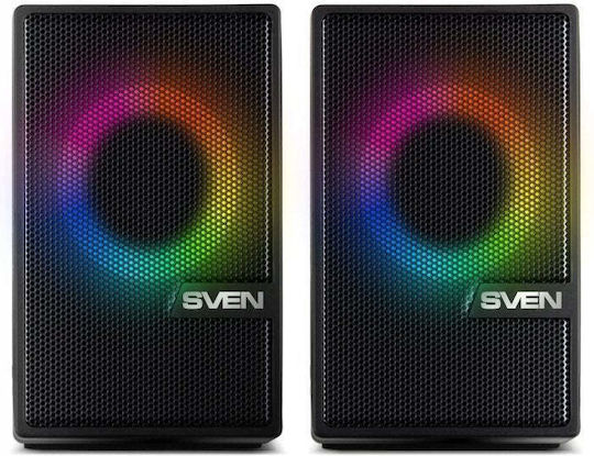 Sven G342 Boxe PC 2.0 cu Iluminare RGB și Bluetooth Putere 8W Negre
