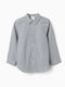 Kids Checked Long-sleeved Denim Blue Shirt