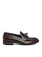 Leather Men's Loafers In Brown Color