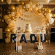 Set 4 Balloons Letters A with Name Foil Black 40cm