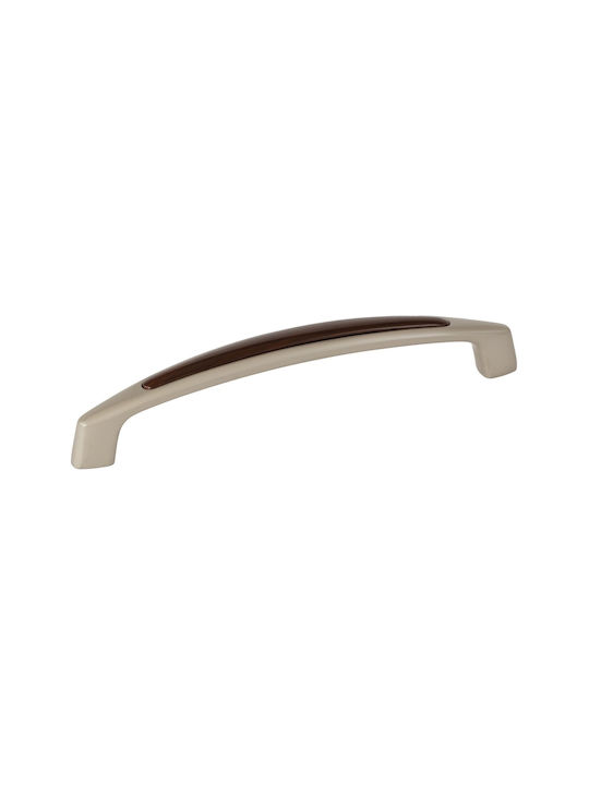 Domoletti Möbelgriff aus Metallisch & Hölzernes Matt Nickel 106mm (Lochabstände 106mm)