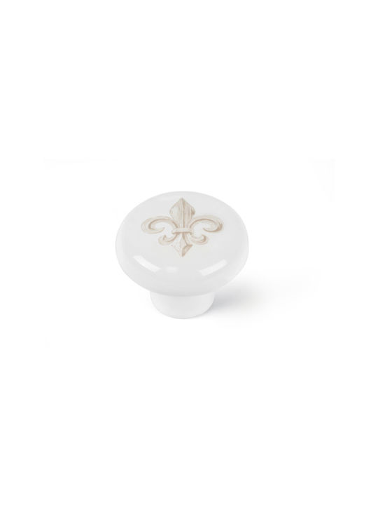 Domoletti Furniture Knob Made of Metallic White Ø40mm