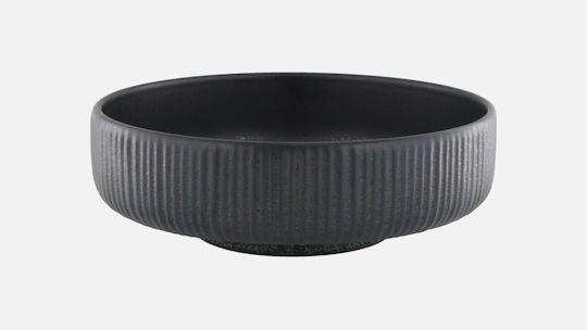 Playground Round Black Ceramic Serving Bowl