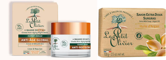 Le Petit Olivier Anti-age Night Cream & Argan Soap Set 50ml + 100g