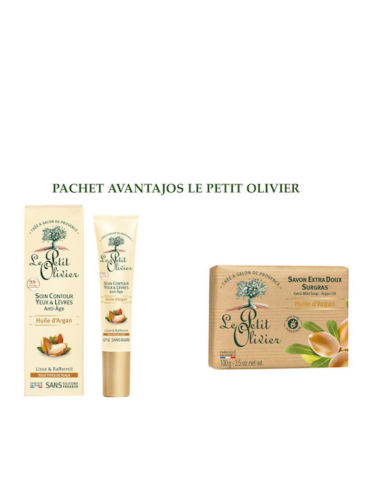 Le Petit Olivier Argan Beauty Set Eye & Lip Contour Cream 15ml + Solid Soap 100g