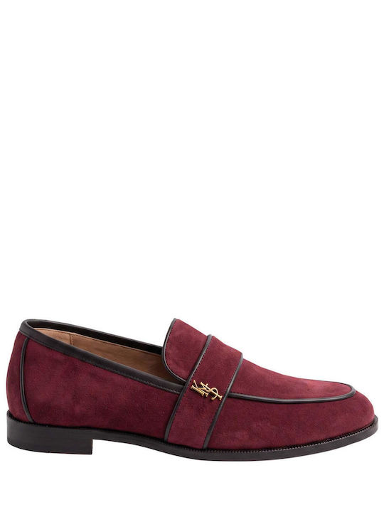 Loafers Dama de Catifea în Culoare Burgundy