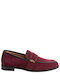 Loafers Dama de Catifea în Culoare Burgundy