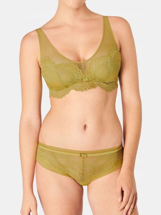 Beauty Full Darling Olive Green - Neon Green Bras without Padding Underwire