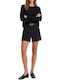 Damen Leder Hohe Taille Shorts Schwarz