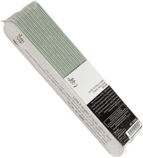 Peggy Sage Professional Manicure 2 Way Washable Nail File Zebra 10pcs 100/180