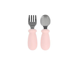 Tutete Set de Tacâmuri pentru Bebeluși din Plastic cu Carcasă pentru 4+ Luni Roz 2 Bucăți