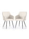 Luxano Scaune Sala De Mese Din Catifea Crem 2 Buc 54x58x82 Cm