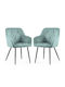 Diamante Καρέκλες Τραπεζαρίας Βελούδινες Turquoise 2τμχ 55x58x83εκ.