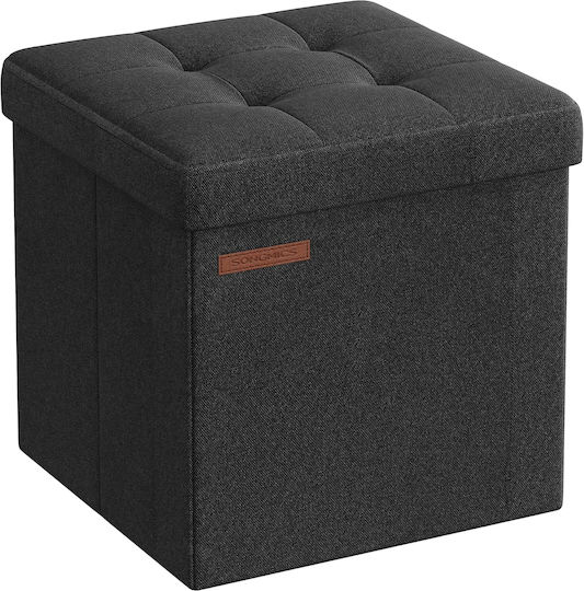 Taburet de Cameră de Zi cu Spațiu de Depozitare din Lemn Negru 30x30x30 cm