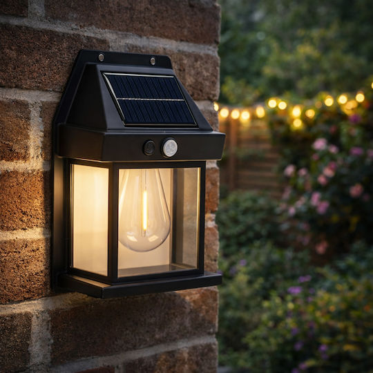 Lampă Solară 1W 500lm cu Senzor de Mișcare și Fotocelul 12x17x6εκ.