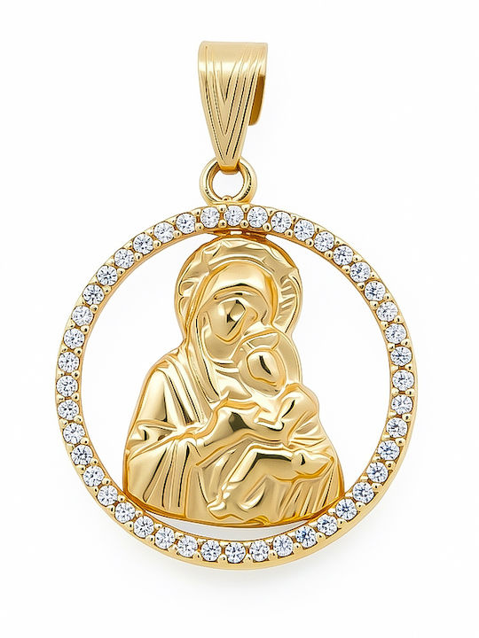 Daskalakis Kinder Amulett mit Jungfrau Maria aus 14K Gold 56160