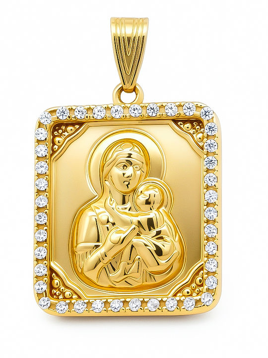 Daskalakis Kinder Amulet mit Jungfrau Maria aus 14K Gold 56738